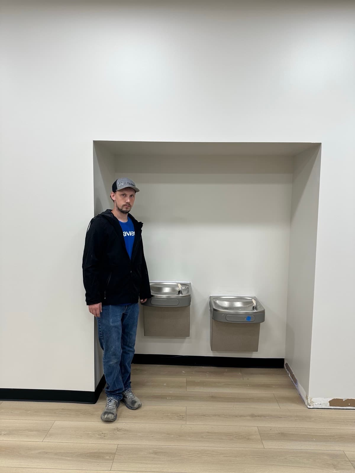Commercial double drinking fountain installation — Indiana Flow Indianapolis