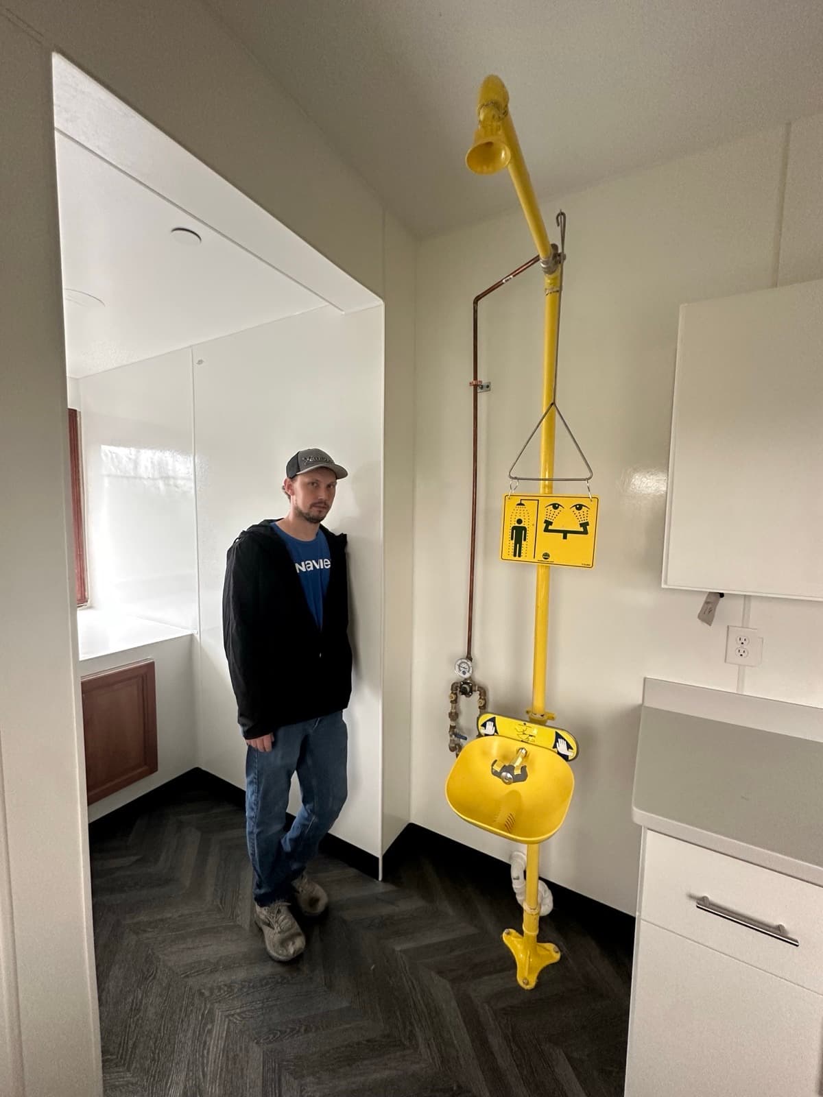 Commercial emergency eyewash and safety shower station — Indiana Flow Indianapolis
