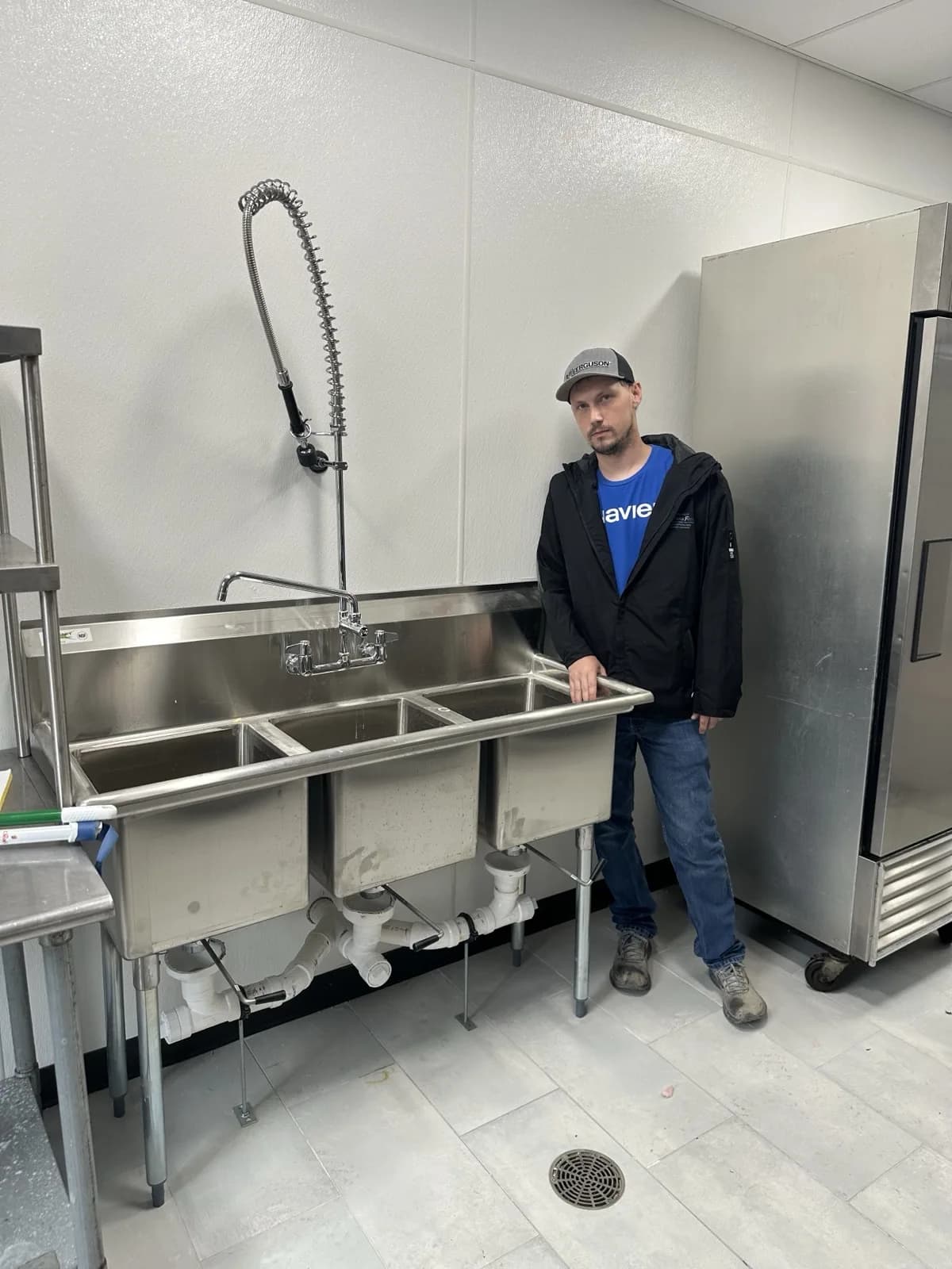 Commercial kitchen 3-compartment sink plumbing — Indiana Flow Indianapolis