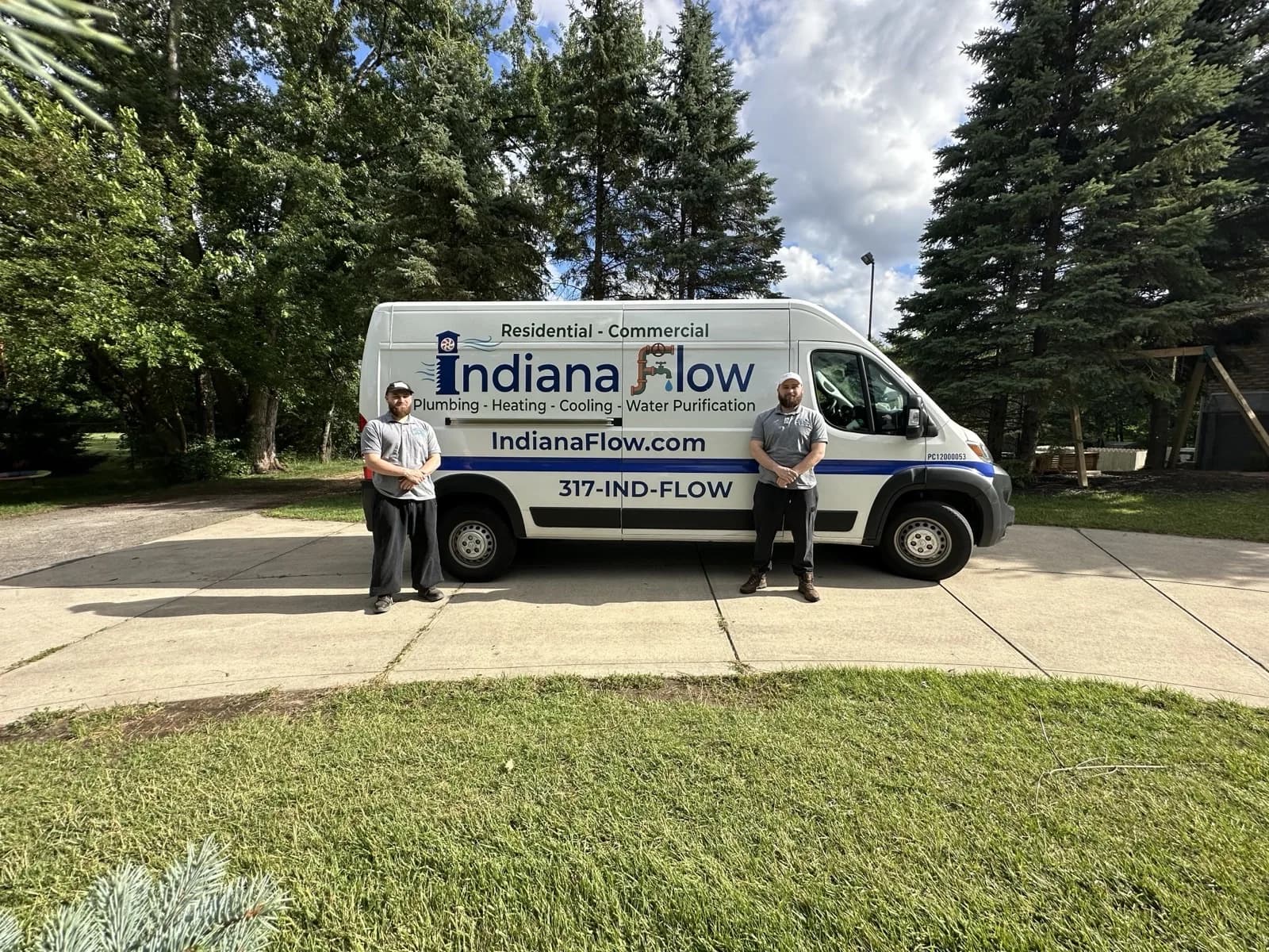 Indiana Flow plumbers and service van in Indianapolis